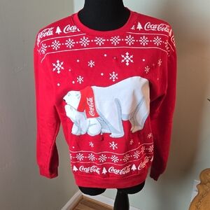 Coca Cola Red Christmas Polar Bear Light Up Sweater